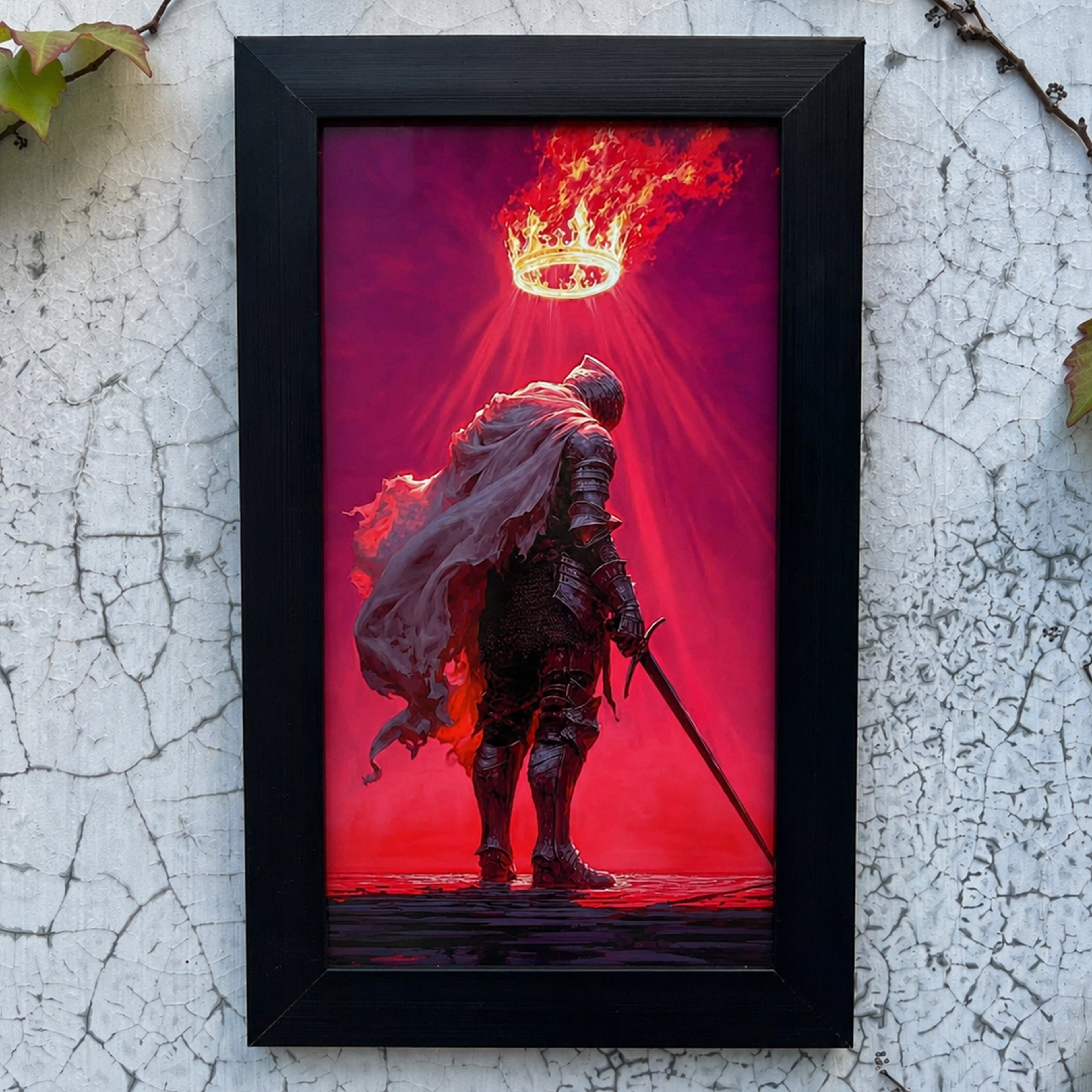 Flaming Crown Warrior Wall Frame #0014