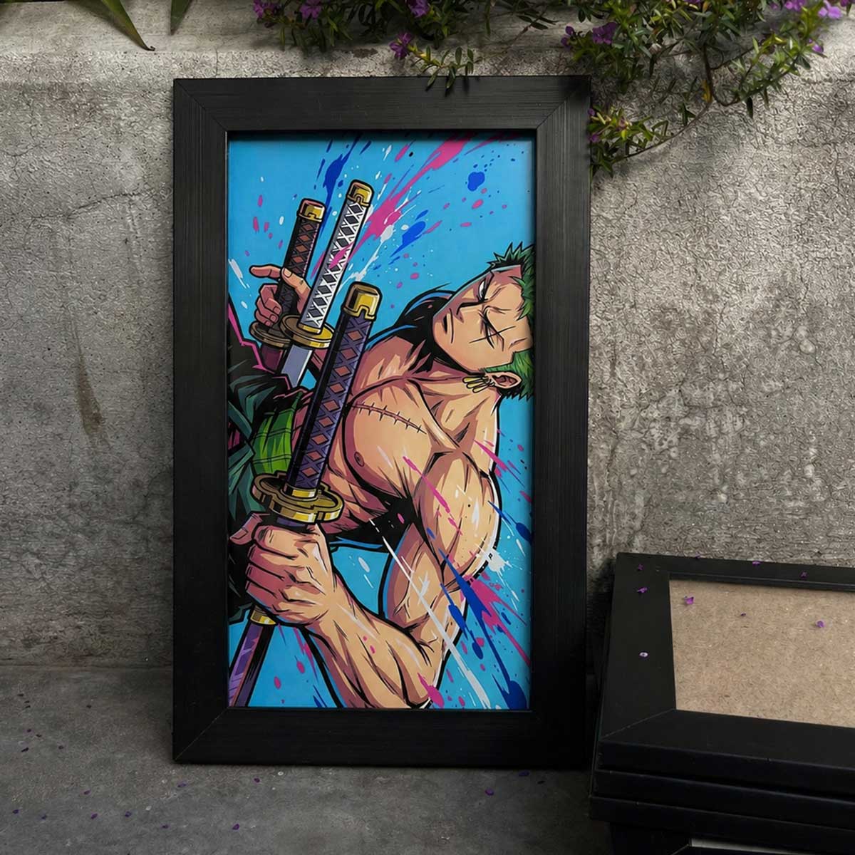 Zoro Three Sword Anime Wall Frame #0016