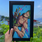 Zoro Three Sword Anime Wall Frame #0016