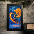 Flame Dragon Anime Wall Frame #0018