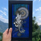 Blue Arabic Calligraphy Wall Frame #0019