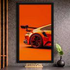 Orange Supercar Aesthetic Wall Frame #0021