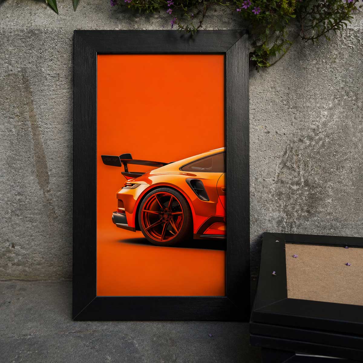 Orange Supercar Aesthetic Wall Frame #0021