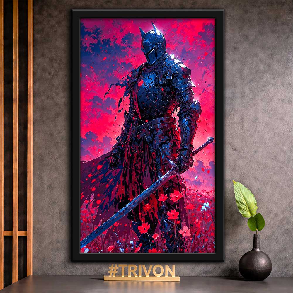Crimson Knight Fantasy Wall Frame #0031