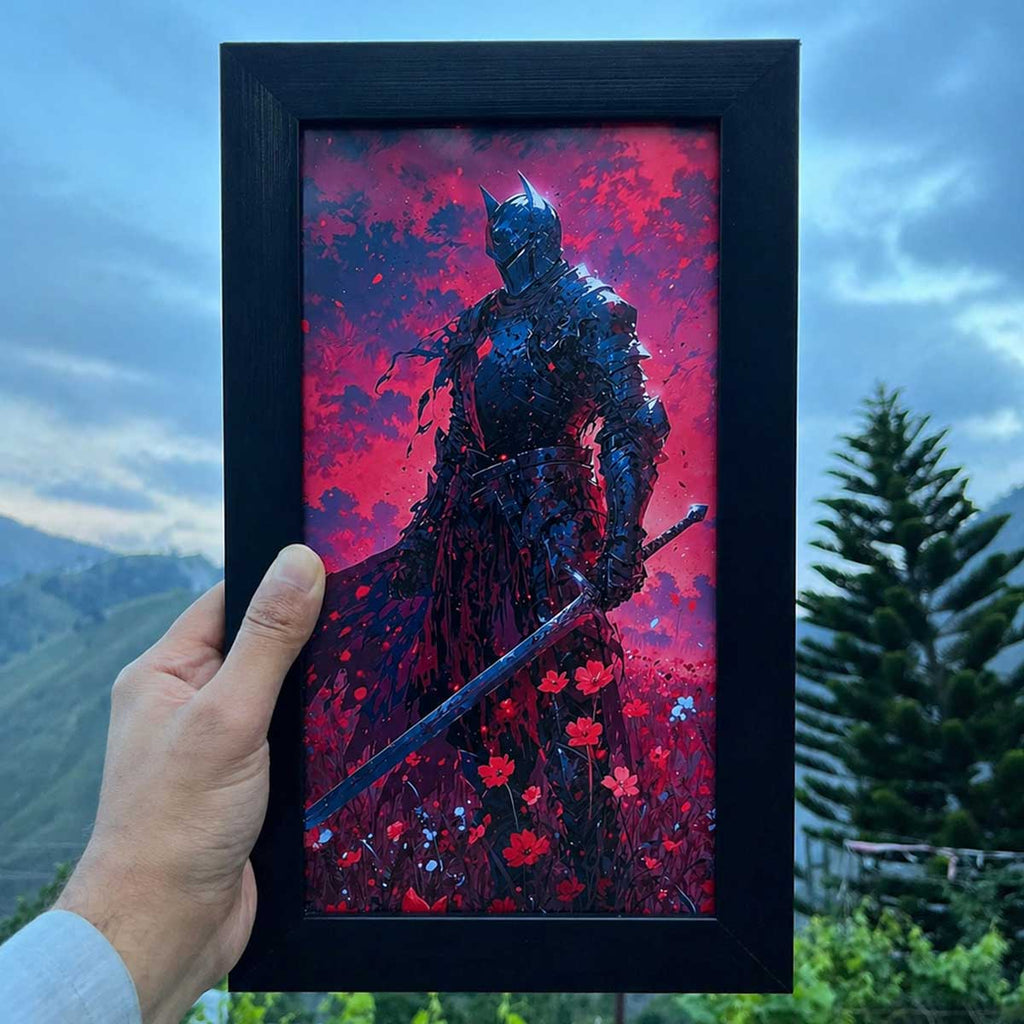 Crimson Knight Fantasy Wall Frame #0031