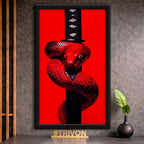 Crimson Serpent Sword Wall Frame #0032