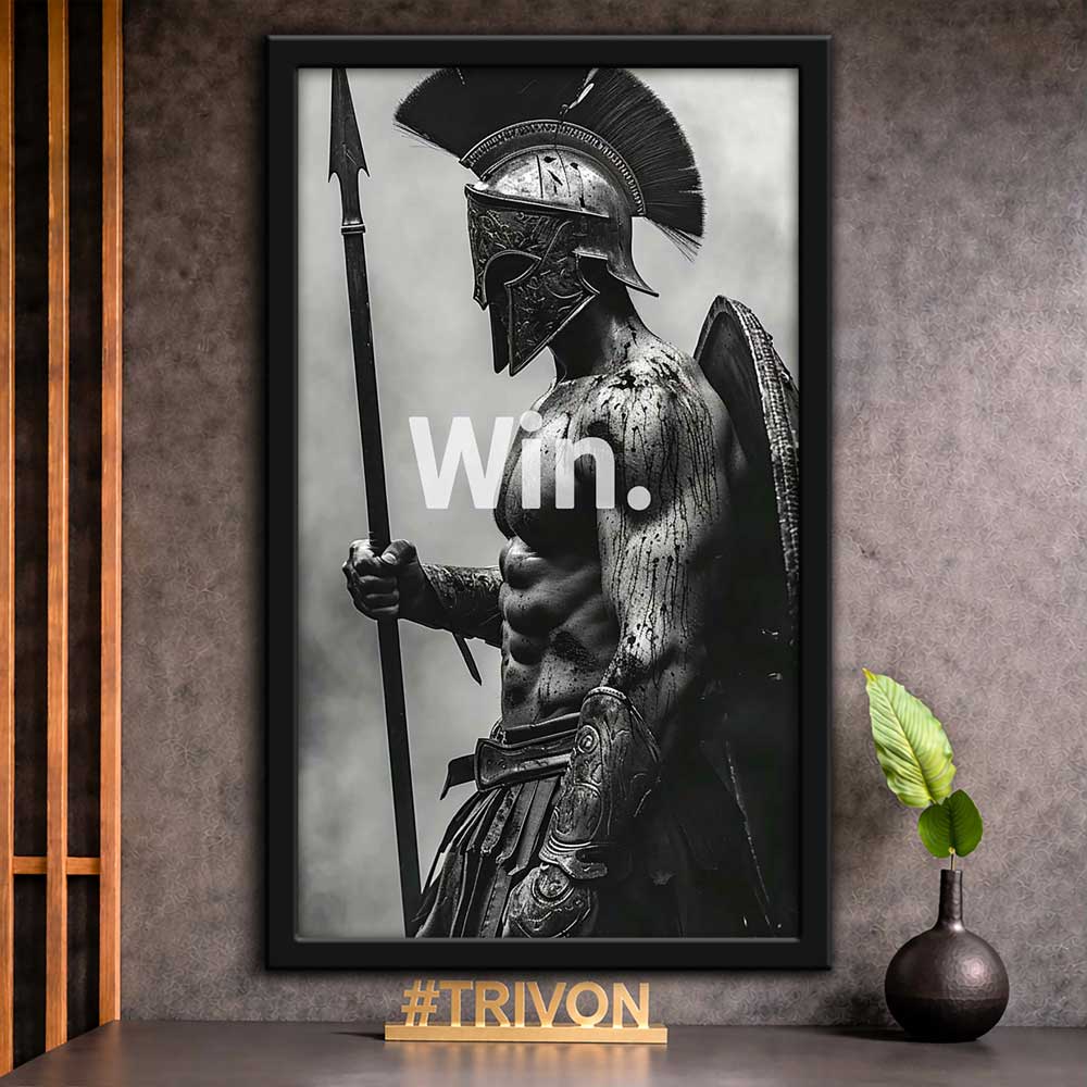 Win Spartan Warrior Motivational Wall Frame #0033
