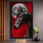 Midnight Majesty Black Horse Wall Frame #0034