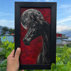 Midnight Majesty Black Horse Wall Frame #0034