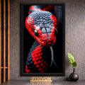 Crimson Viper Snake Wall Frame #0035