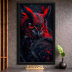 Crimson Shadow Owl Wall Frame #0036