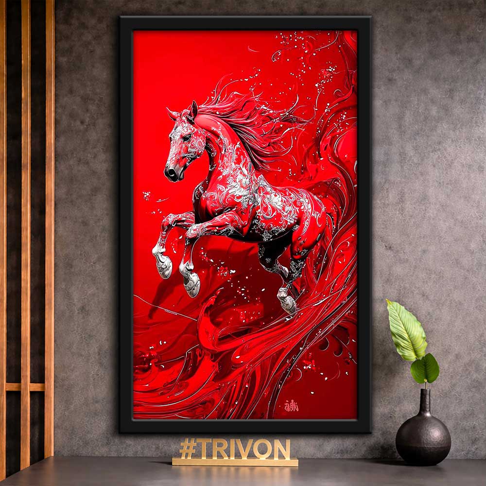 Crimson Spirit Horse Wall Frame #0038
