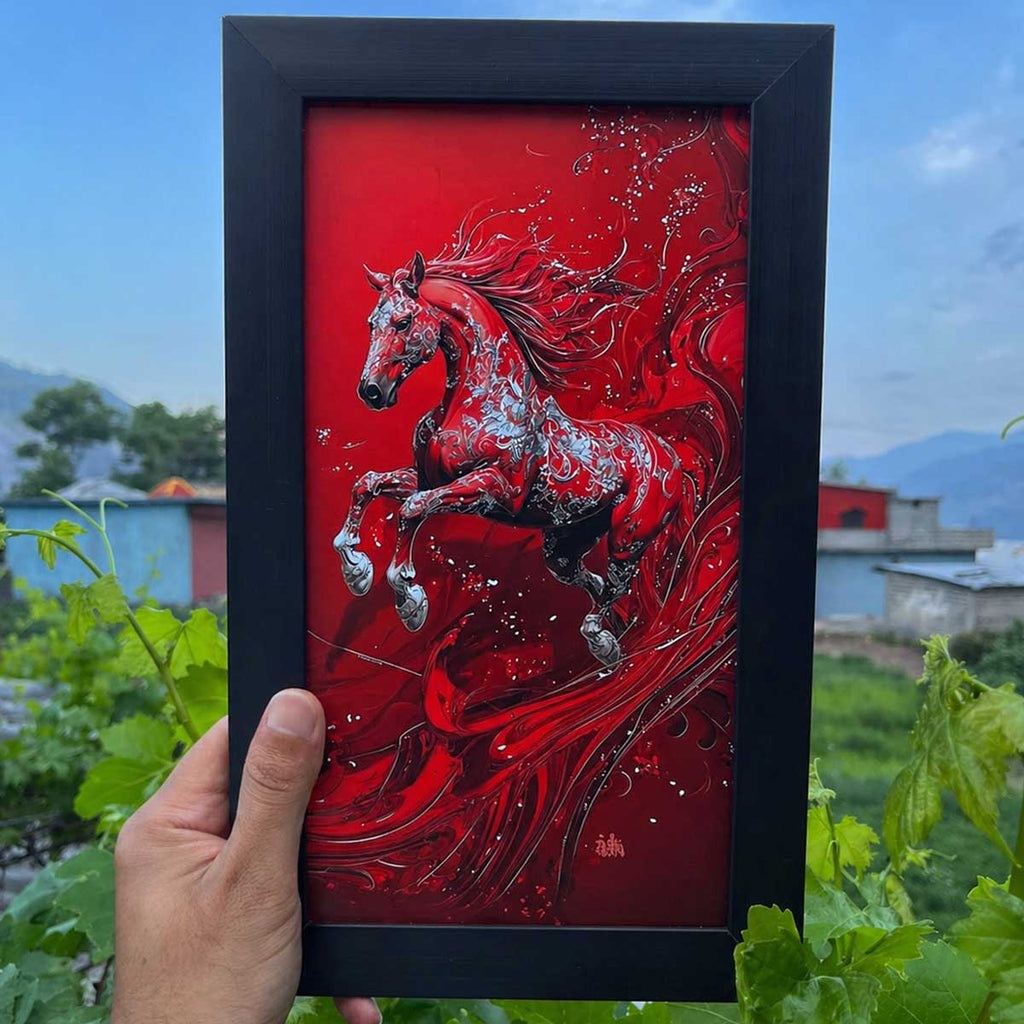 Crimson Spirit Horse Wall Frame #0038