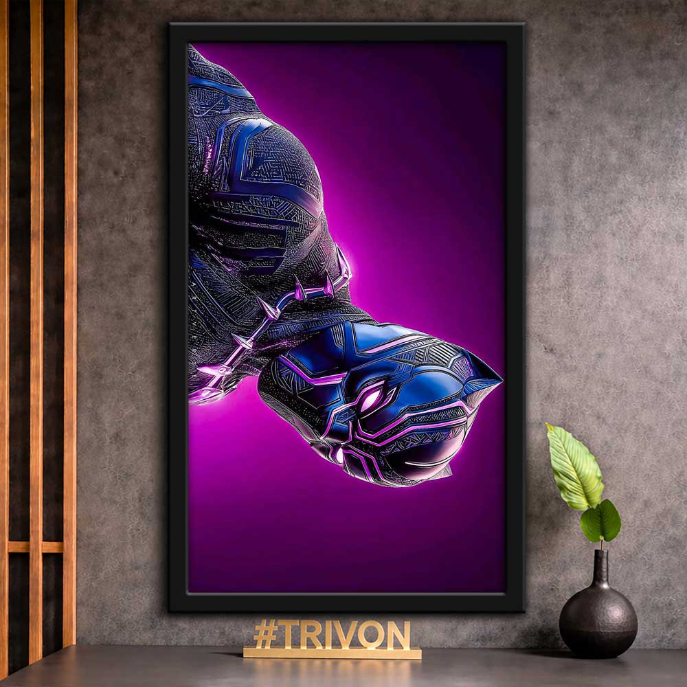 Black Panther Neon Wall Frame #0044