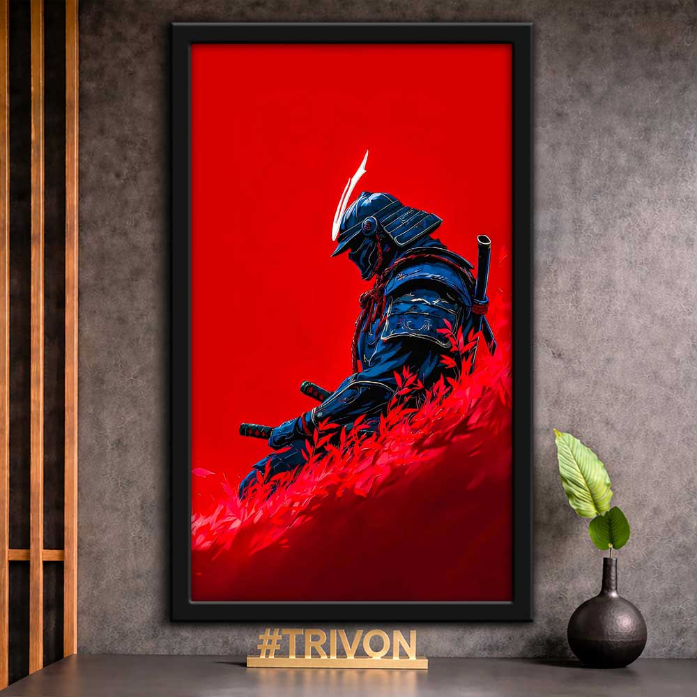 Crimson Samurai Wall Frame #0046