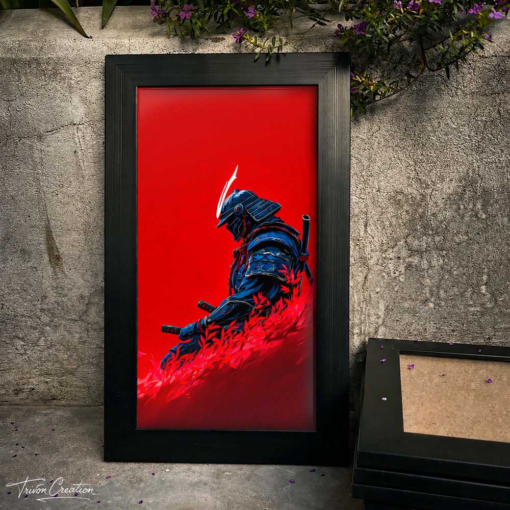 Crimson Samurai Wall Frame #0046