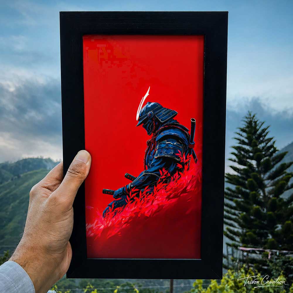 Crimson Samurai Wall Frame #0046