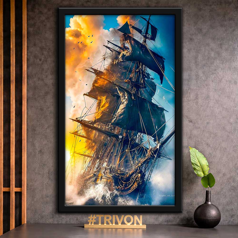 Stormbound Pirate Ship Wall Frame #0052