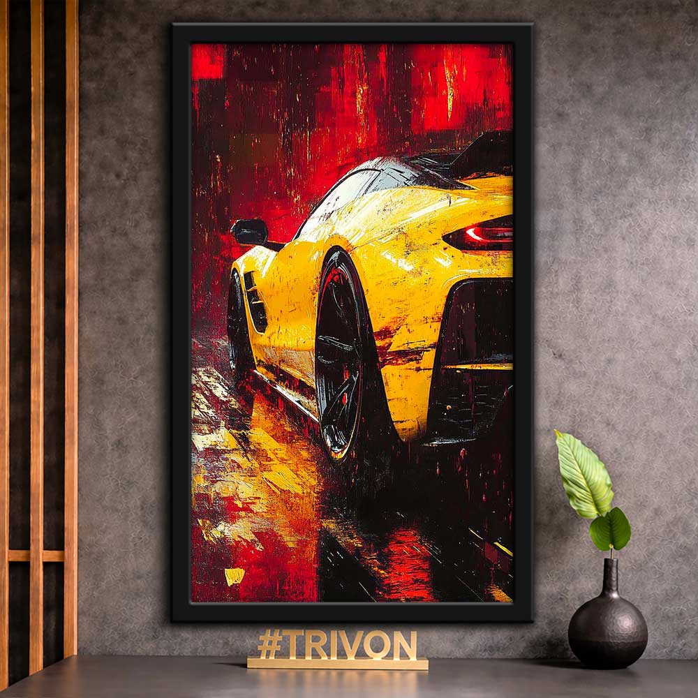 Neon Drift Supercar Wall Frame #0053