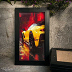 Neon Drift Supercar Wall Frame #0053
