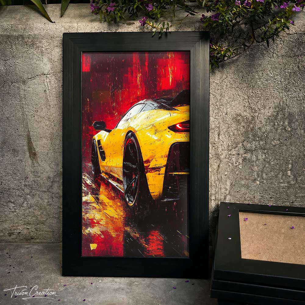 Neon Drift Supercar Wall Frame #0053