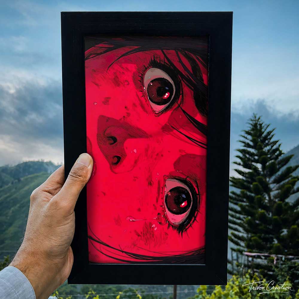 Crimson Gaze Anime Wall Frame #0055