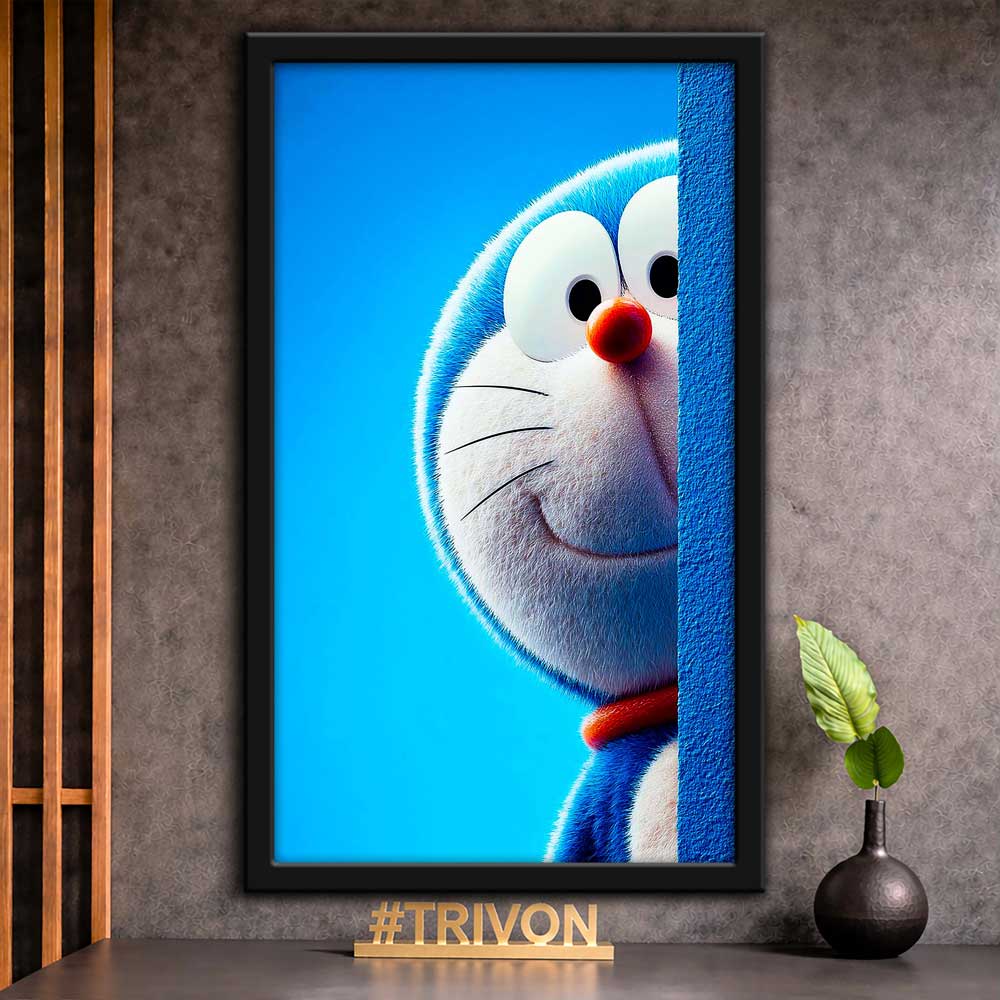Cute Doraemon Peek Wall Frame #0067
