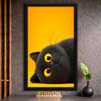 Cute Black Cat Wall Frame #0067