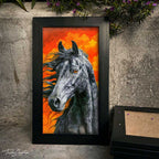 Majestic Grey Horse Wall Frame #0069