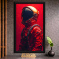 Crimson Astronaut Wall Frame #0073