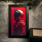 Crimson Astronaut Wall Frame #0073