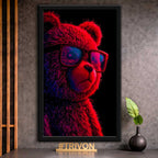 Neon Teddy Vibes Wall Frame #0078