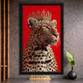 Crowned Leopard Portrait Wall Frame #0088