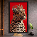Crowned Leopard Portrait Wall Frame #0088