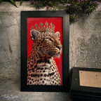 Crowned Leopard Portrait Wall Frame #0088