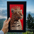 Crowned Leopard Portrait Wall Frame #0088