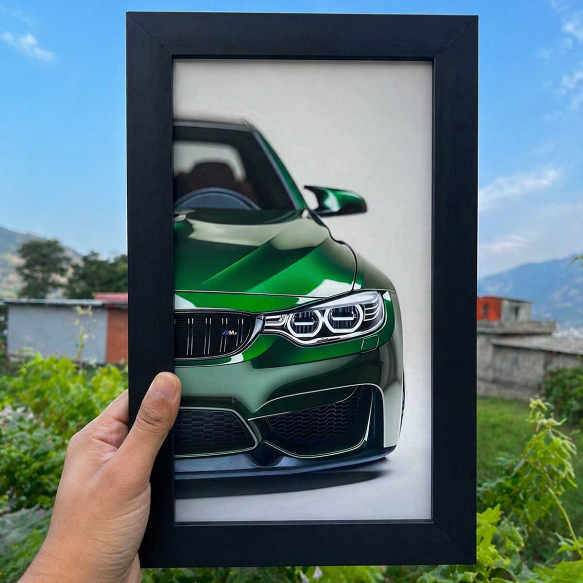 Green BMW M4 Wall Frame #009