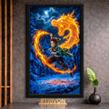 Tanjiro Kamado Flame Dragon Anime Wall Frame #0090