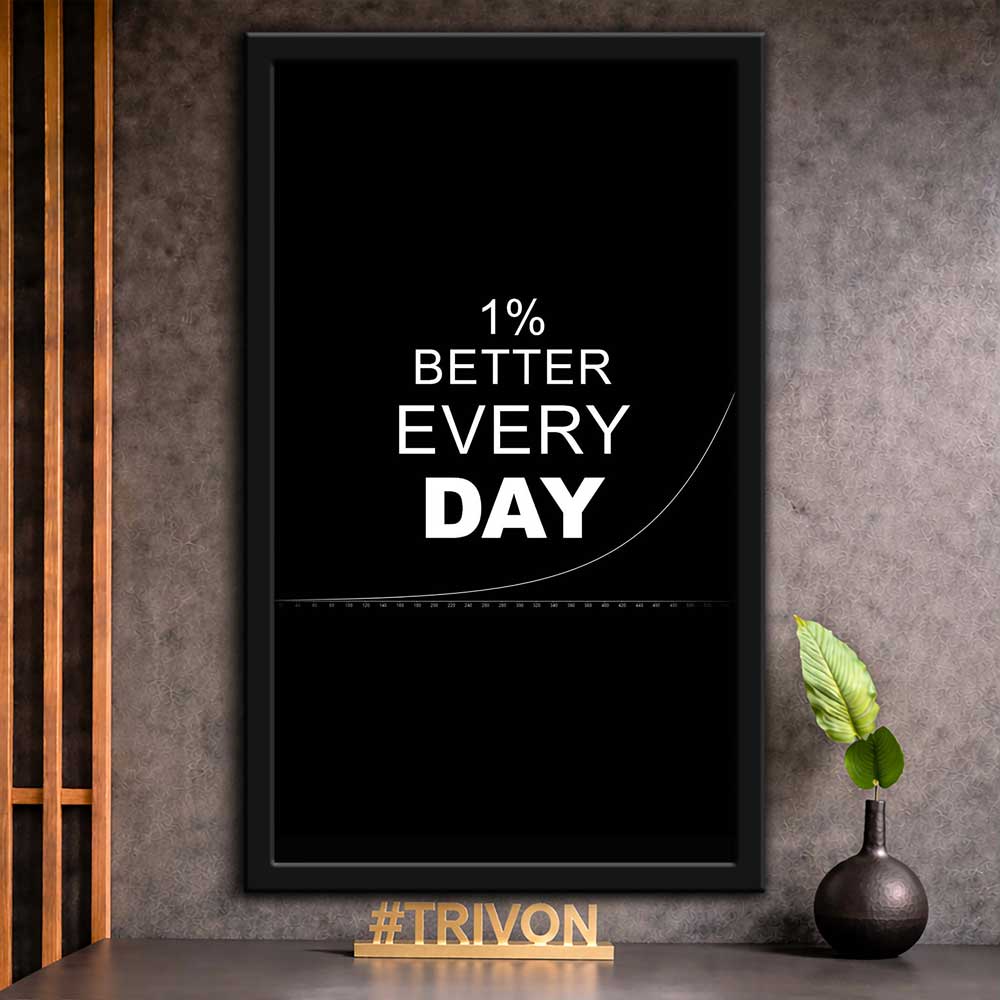 1% Better Every Day Motivational Wall Frame #0093