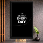 1% Better Every Day Motivational Wall Frame #0093