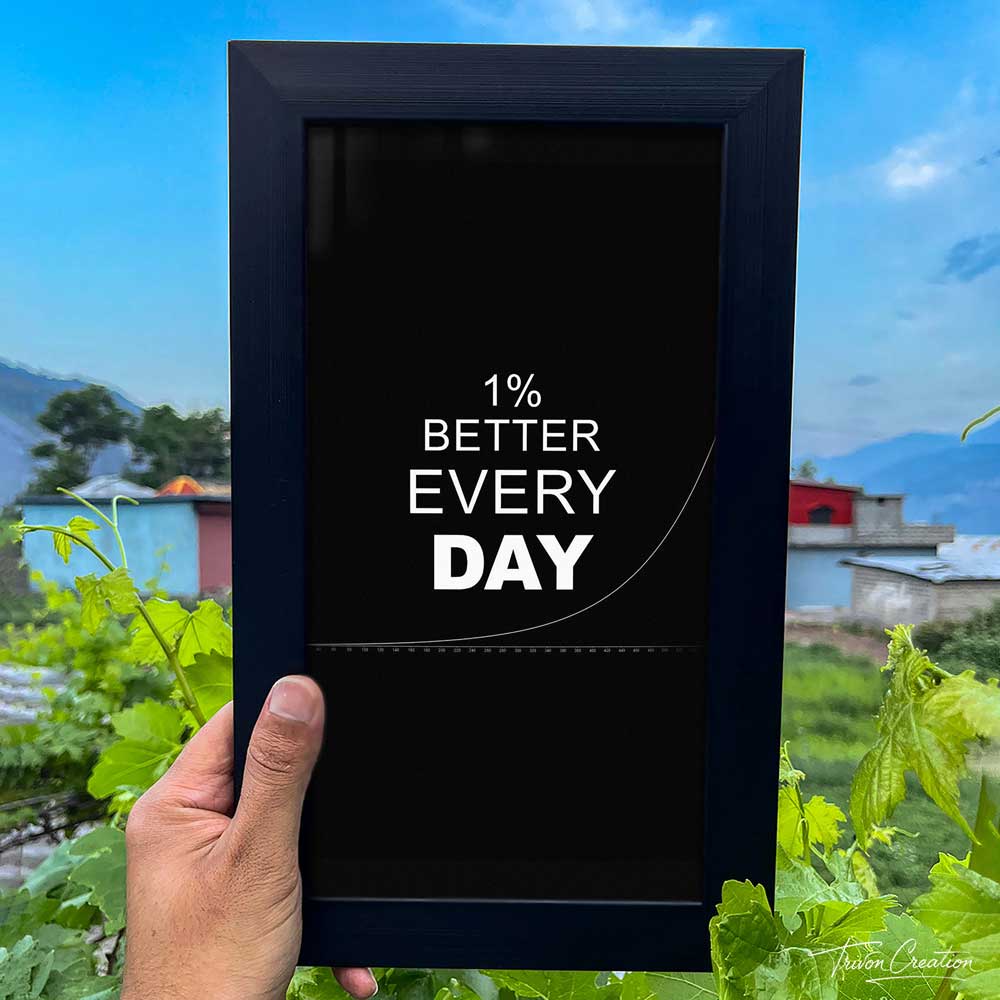 1% Better Every Day Motivational Wall Frame #0093
