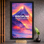 Discipline – Stay Focused, Work Hard Motivational Wall Frame #0094