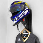 Motorcycle Helmet Wall Mount Organizer with Key Hook