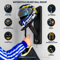 Motorcycle Helmet Wall Mount Organizer with Key Hook